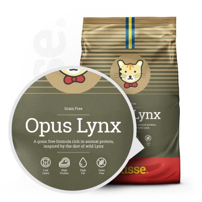 Opus Lynx, 2 kg | Grain free kibbles for cats with sensitive skin & stomachs